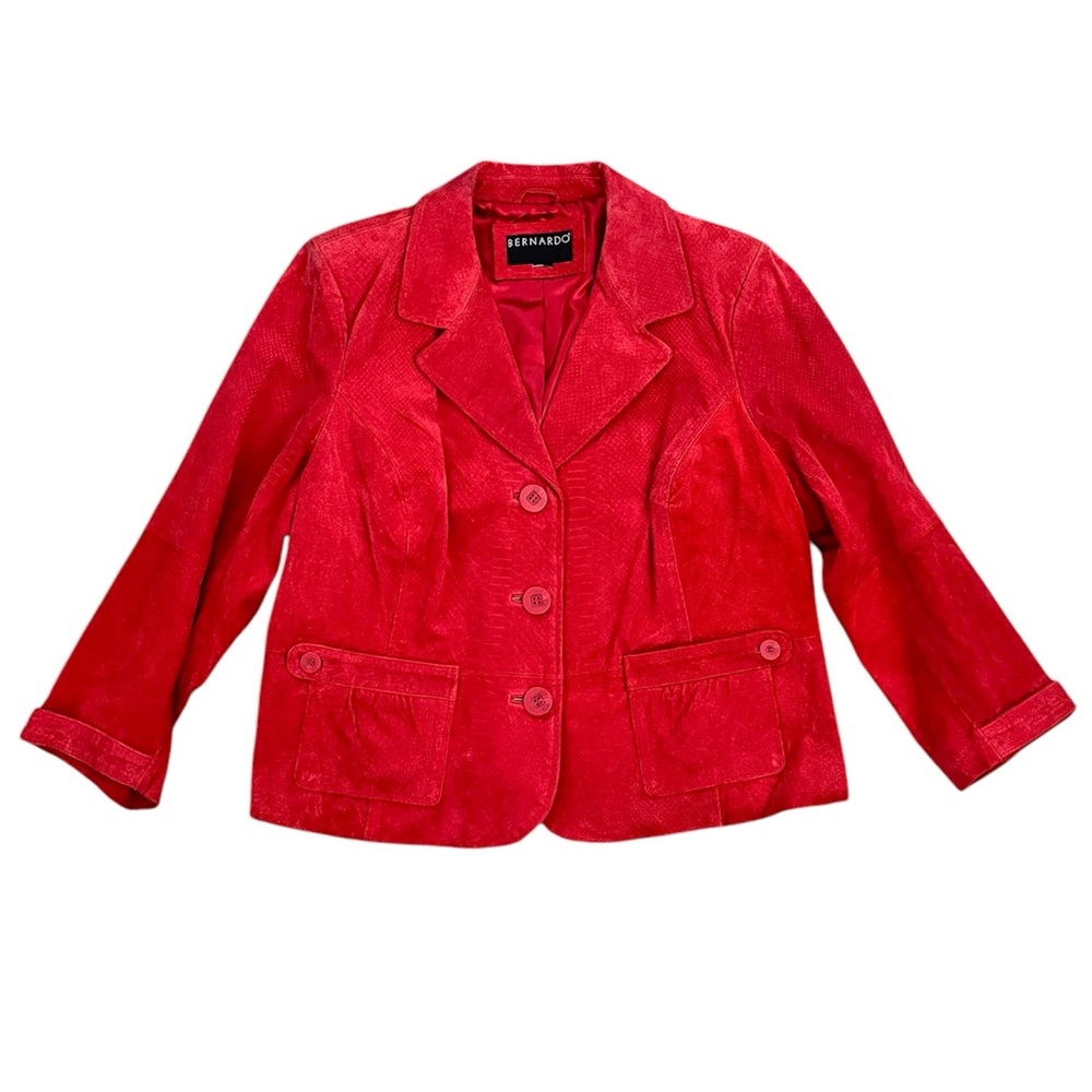 Bernardo Vintage Red Leather Jacket Coat Snakeskin M Medium L Large